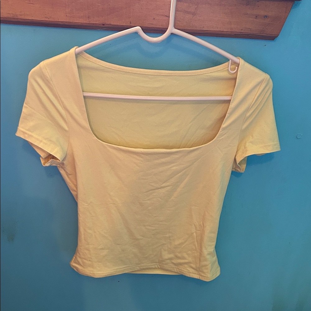 Yellow Women's Square Neck Top